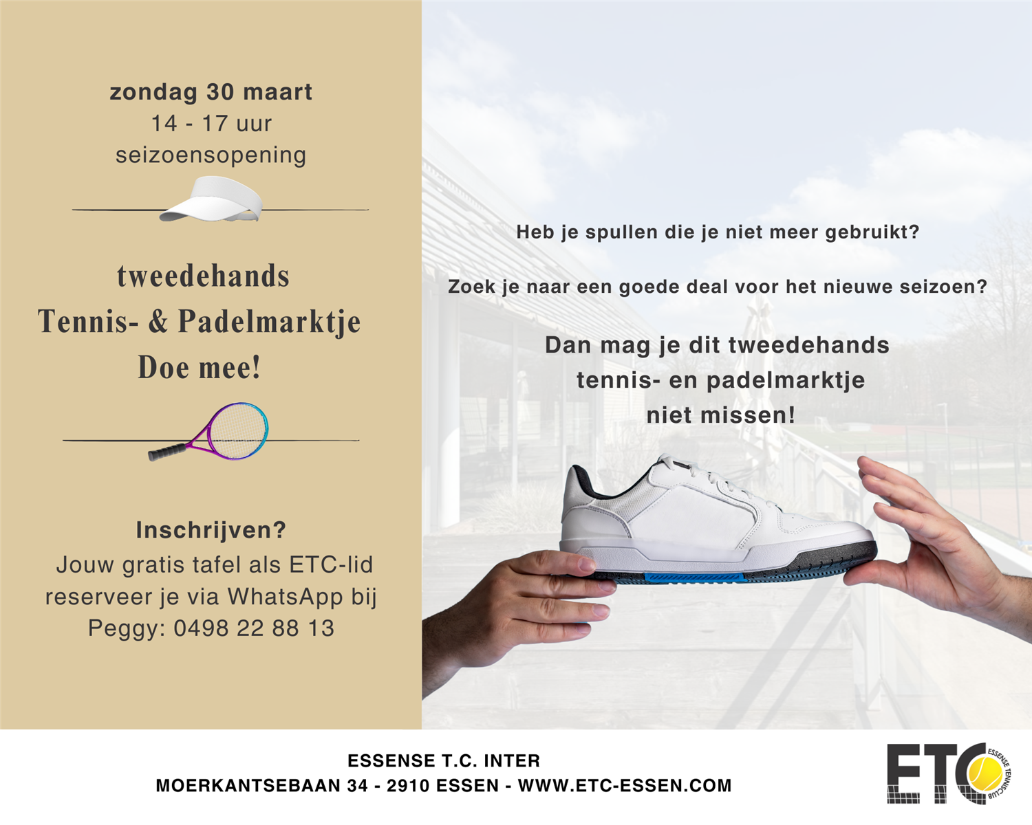 tweedehands tennis- en padelmarktje